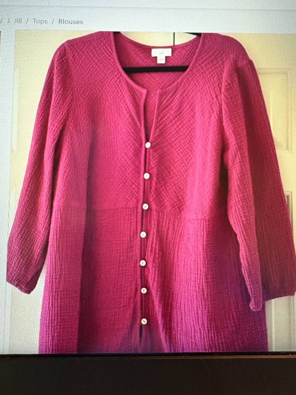 J.Jill Cotton Gauze Bias Cut Popover NWOT size L